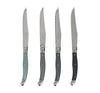 French Home Set of 4 Laguiole Steak Knives, Shades of Grey