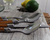 French Home Laguiole 20 Piece Stainless Steel Flatware Set, Service for 4, Wood Grain