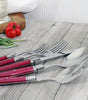 French Home Laguiole 20 Piece Stainless Steel Flatware Set, Service for 4, Pearlized Raspberry
