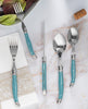 French Home Laguiole 20 Piece Stainless Steel Flatware Set, Service for 4, Aegean Teal