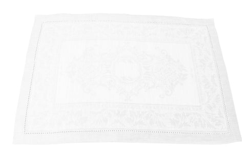 French Home Linen Set of 6 Arboretum Placemats - White