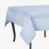 French Home Linen 71" x 124" Astra Tablecloth - Ivory and Light Blue