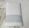 French Home Linen Set of 6 Paris Napkins - White and French Grey