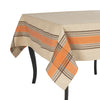 French Home Linen 68" x 100" Boulevard Tablecloth - Tan, Terracota and Chocolate