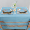 French Home Linen 60" x 71" Boulevard Tablecloth – Denim and Terracotta